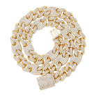 12mm 18K Gold Diamond Oval Cuban Link Chain - Drip Culture Jewelry