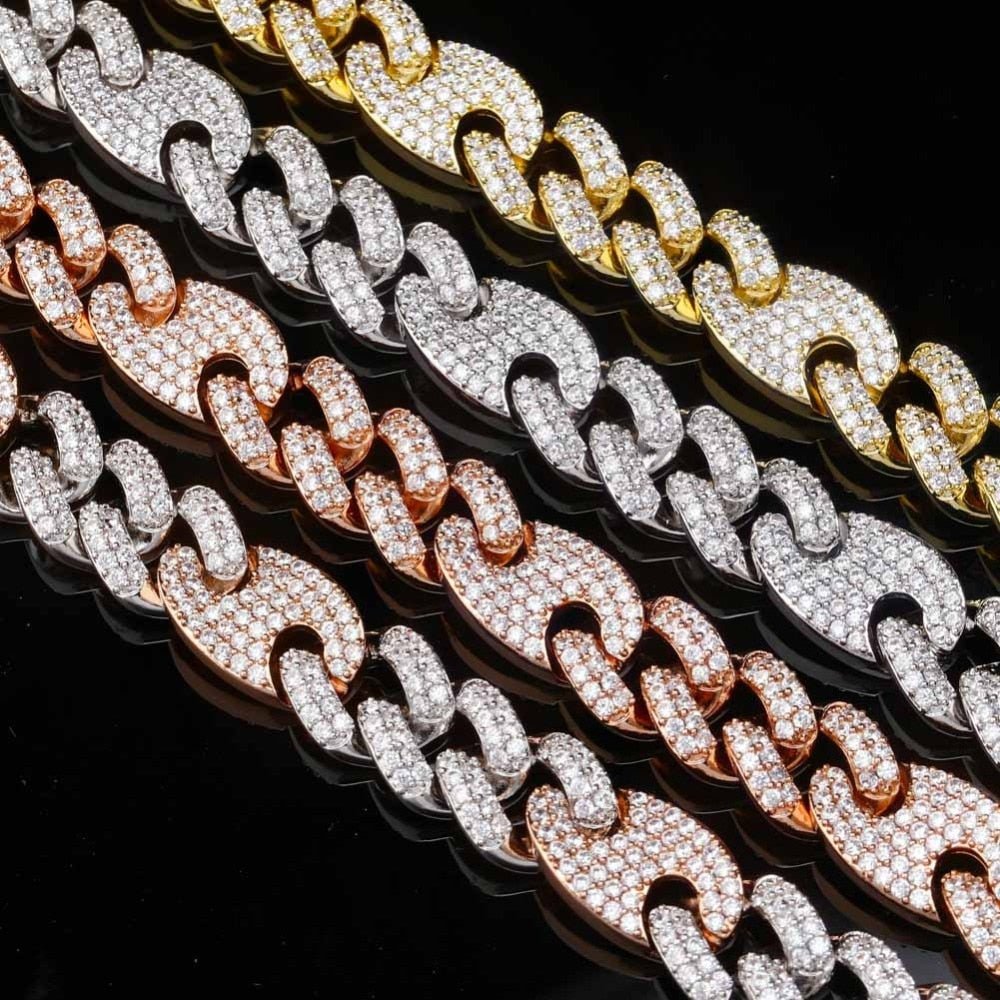 12mm 18K Gold Diamond Oval Cuban Link Chain - Drip Culture Jewelry