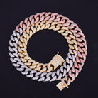12mm 3 Tone Diamond Miami Cuban Link - Drip Culture Jewelry