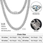 12mm Moissanite Diamond Cuban Link Chain - Drip Culture Jewelry