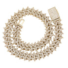 14mm 18K Gold Diamond Spike Cuban Link Chain - Drip Culture Jewelry