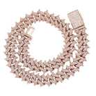 14mm 18K Gold Diamond Spike Cuban Link Chain - Drip Culture Jewelry