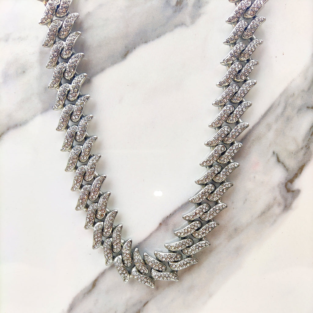 14mm 18K Gold Diamond Spike Cuban Link Chain - Drip Culture Jewelry