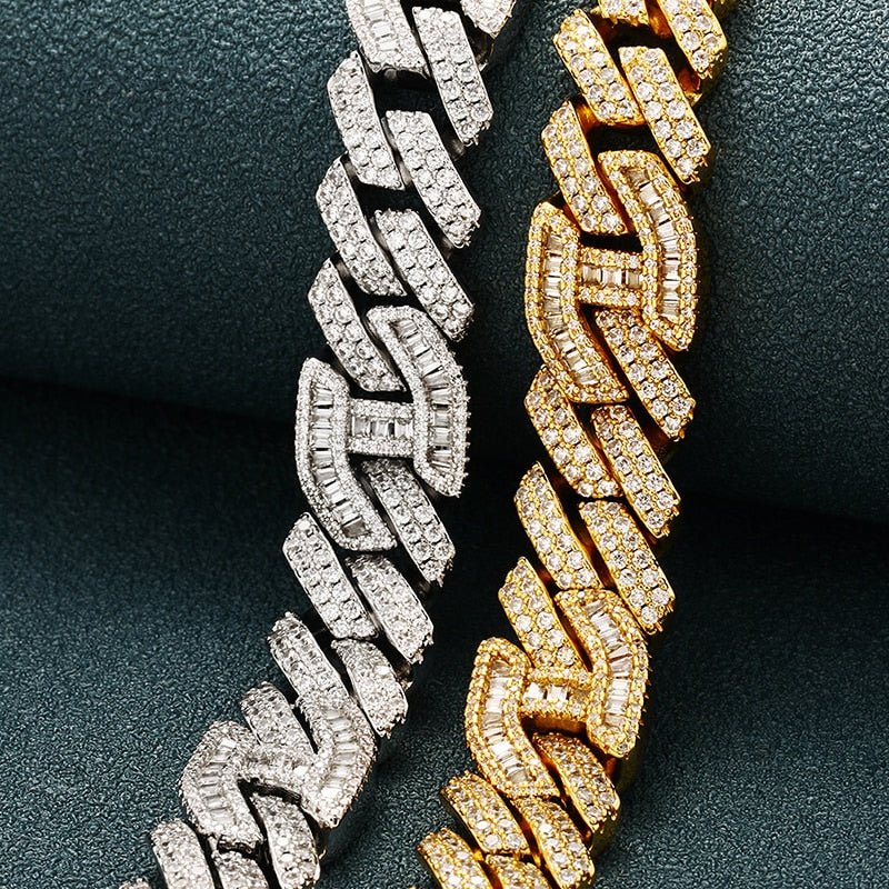 15mm 18k Gold Diamond Infinity Cuban Link Chain - Drip Culture Jewelry