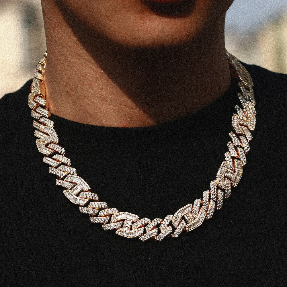 15mm 18k Gold Diamond Infinity Cuban Link Chain - Drip Culture Jewelry