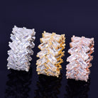 18K Gold 2 Row Baguette Ring - Drip Culture Jewelry