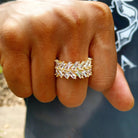 18K Gold 2 Row Baguette Ring - Drip Culture Jewelry