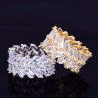 18K Gold 2 Row Baguette Ring - Drip Culture Jewelry