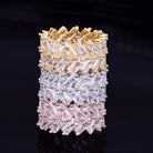 18K Gold 2 Row Baguette Ring - Drip Culture Jewelry