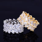 18K Gold 2 Row Baguette Ring - Drip Culture Jewelry