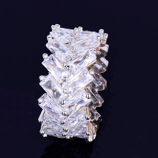 18K Gold 2 Row Baguette Ring - Drip Culture Jewelry