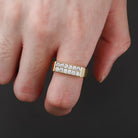 18K Gold 2 Row Diamond Ring - Drip Culture Jewelry