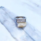 18K Gold 2 Row Diamond Ring - Drip Culture Jewelry