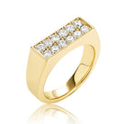 18K Gold 2 Row Diamond Ring - Drip Culture Jewelry