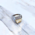18K Gold 2 Row Diamond Ring - Drip Culture Jewelry