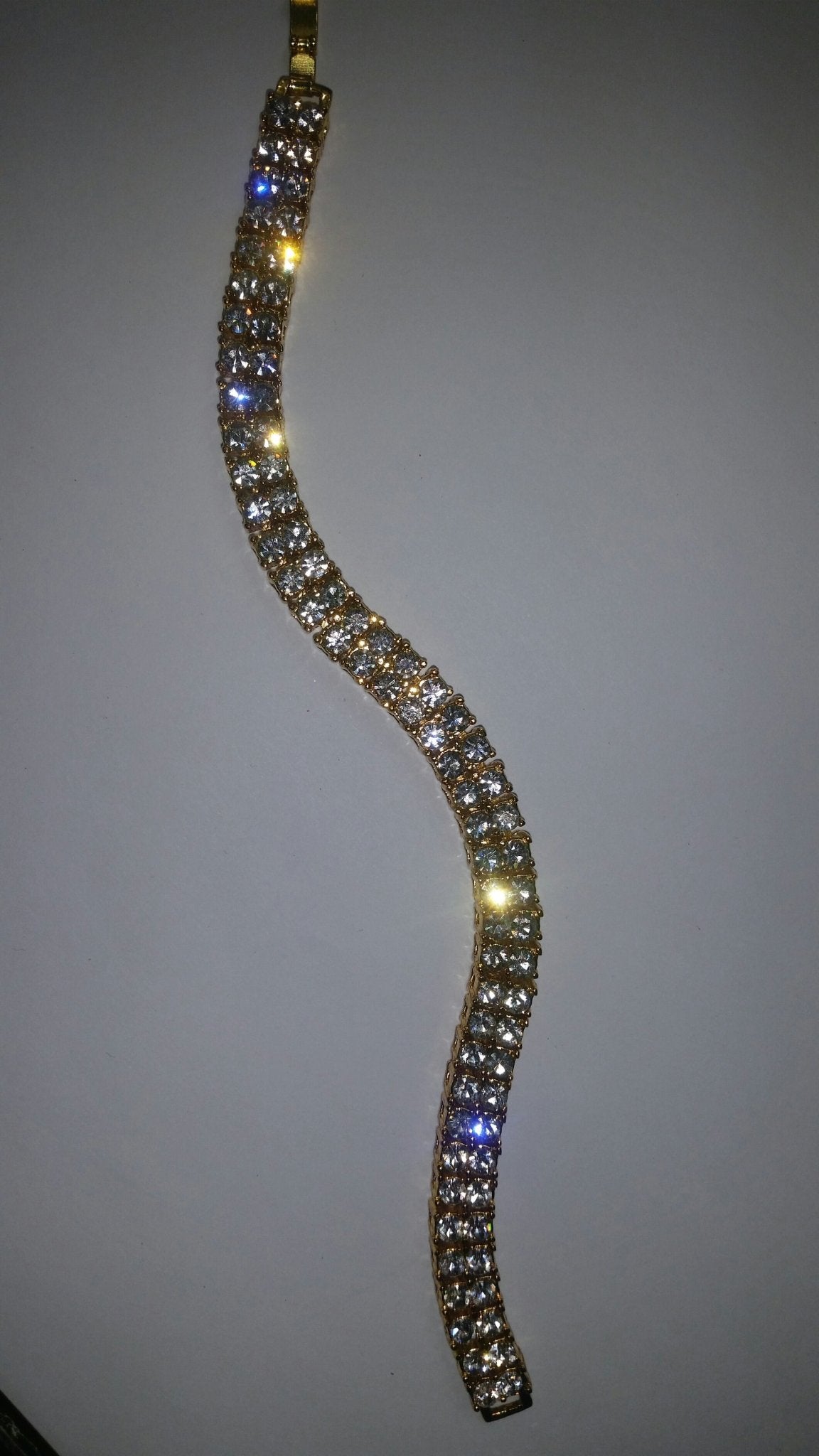 18K Gold 2 Row Tennis Bracelet - Drip Culture Jewelry