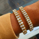 18K Gold 2 Row Tennis Bracelet - Drip Culture Jewelry