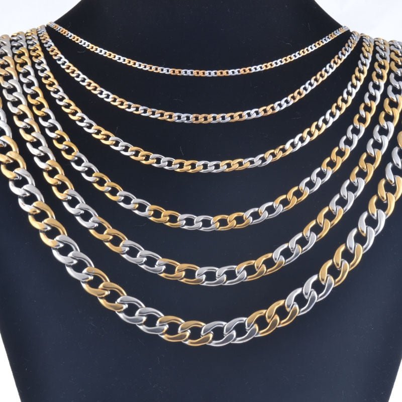 18K Gold 2 Tone Cuban Link Chain - Drip Culture Jewelry