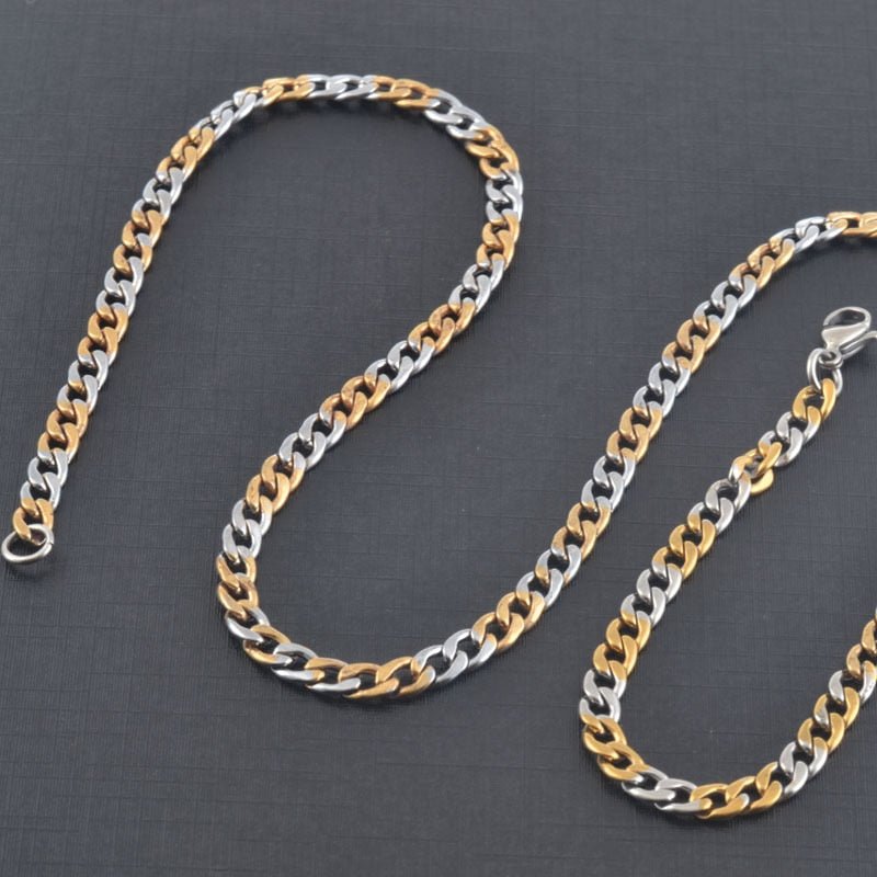 18K Gold 2 Tone Cuban Link Chain - Drip Culture Jewelry