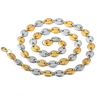 18K Gold 2 Tone Oval Link Chain - Drip Culture Jewelry