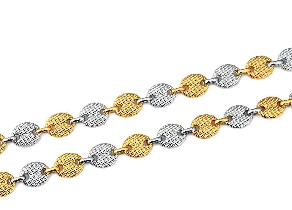 18K Gold 2 Tone Oval Link Chain - Drip Culture Jewelry