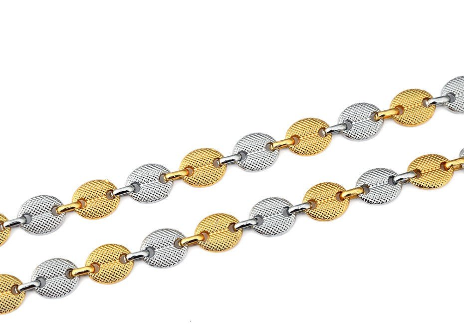 18K Gold 2 Tone Oval Link Chain - Drip Culture Jewelry