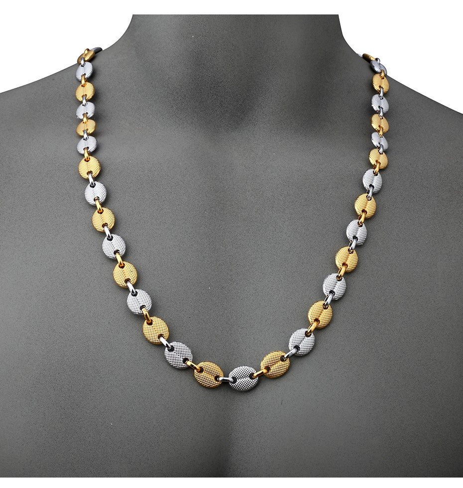 18K Gold 2 Tone Oval Link Chain - Drip Culture Jewelry