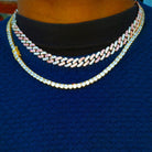 18K Gold 2 Tone Prong Cuban Link (9mm) - Drip Culture Jewelry