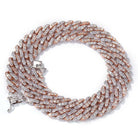 18K Gold 2 Tone Prong Cuban Link (9mm) - Drip Culture Jewelry