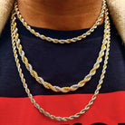 18K Gold 2 Tone Rope Chain - Drip Culture Jewelry