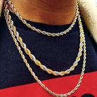 18K Gold 2 Tone Rope Chain - Drip Culture Jewelry