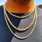 18K Gold 2 Tone Rope Chain - Drip Culture Jewelry