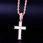 18K Gold Baguette Cross 2 - Drip Culture Jewelry