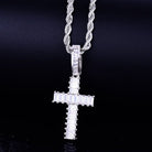 18K Gold Baguette Cross 2 - Drip Culture Jewelry