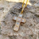 18K Gold Baguette Cross - Drip Culture Jewelry