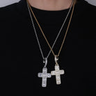 18K Gold Baguette Cross - Drip Culture Jewelry