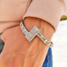 18k Gold Baguette Diamond Bangle Bracelet - Drip Culture Jewelry