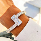 18k Gold Baguette Diamond Bangle Bracelet - Drip Culture Jewelry