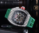 18k Gold Baguette Diamond Mechanical Watch - Drip Culture Jewelry