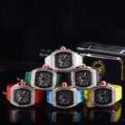 18k Gold Baguette Diamond Mechanical Watch - Drip Culture Jewelry