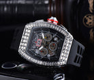 18k Gold Baguette Diamond Mechanical Watch - Drip Culture Jewelry