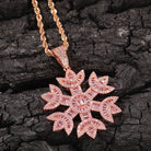 18k Gold Baguette Diamond Snowflake - Drip Culture Jewelry