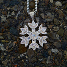 18k Gold Baguette Diamond Snowflake - Drip Culture Jewelry