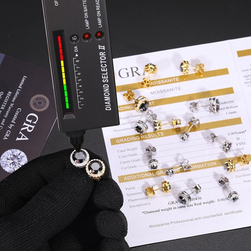18k Gold Black Moissanite Diamond Earrings - Drip Culture Jewelry