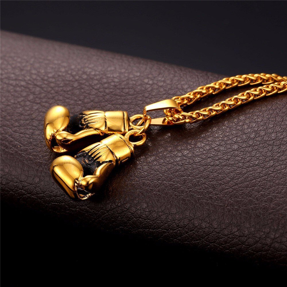 18k Gold Boxing Pendant - Drip Culture Jewelry
