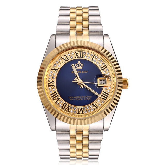 18K Gold Crown Watch - Drip Culture Jewelry