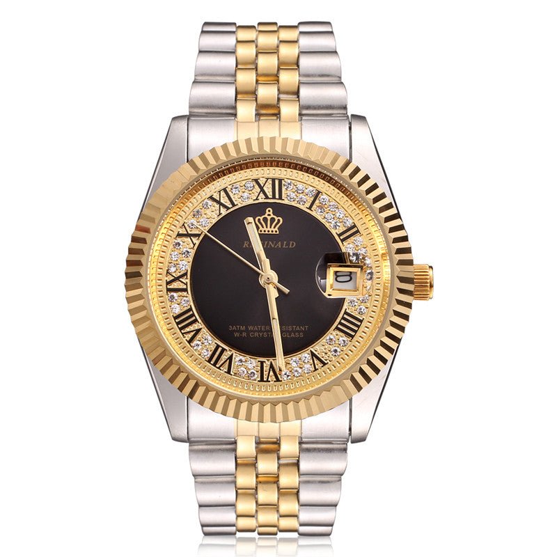 18K Gold Crown Watch - Drip Culture Jewelry