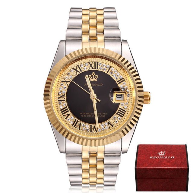 18K Gold Crown Watch - Drip Culture Jewelry