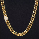 18k Gold Cuban Link Chain with Diamond Clasp - Drip Culture Jewelry