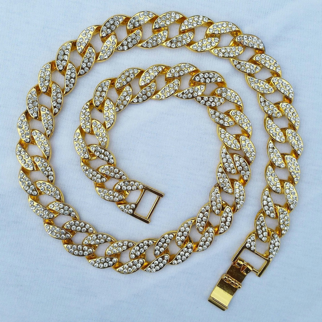 18K Gold Cuban Links Watch Set - Drip Culture Jewelry